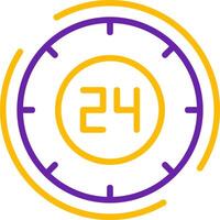 24 Hours Line Two Color Icon vector