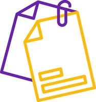 Attached File Line Two Color Icon vector