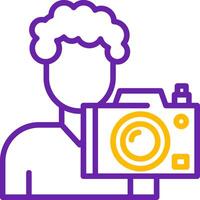 Cameraman Line Two Color Icon vector