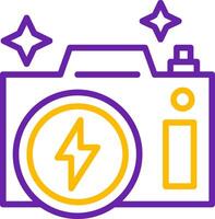 Flash Camera Line Two Color Icon vector