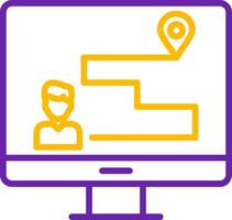 Customer Journey Map Line Two Color Icon vector