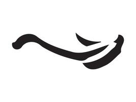 Hand-drawn straight volumetric black arrow isolated on a white background. Concept of direction, navigation, pointers, movement. Design element, symbol, and sign. Doodle style, sketch vector
