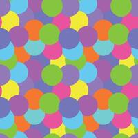 Vibrant Seamless Pattern of Bright Colorful Circles Creating Multicolored Abstract Background. Shiny sequins. Geometric backdrop, Vintage 80s-90s design, playful retro vibes, nostalgic disco style vector
