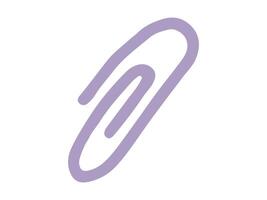 Purple Paperclip Isolated on White Background. Concept of Office Supplies, Minimalist Design, Stationery Essentials, Simple Clip Design for Organization, School items. Print, Icon, Design Element vector