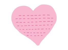 Pink heart-shaped sticky note with dotted lines isolated on a white background. Concept of creative stationery, love notes, decorative school supplies, minimalist note-taking. Design Element vector