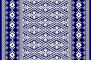 Geometric ethnic oriental pattern traditional background,blue and white background,Thai pattern vector