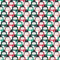 Christmas seamless pattern with cute penguins. Can be used for wrapping paper, textiles, scrapbooking. illustration vector