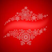 Christmas frame with drawn snowflakes lines vector