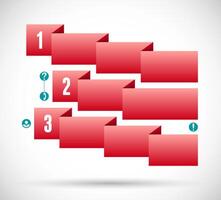 Infographic with red ribbon step chart vector
