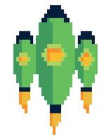 battle ship pixels gaming isolated icon vector