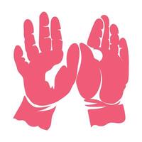 handprint paint color palms isolated icon vector