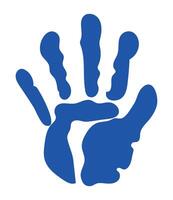 handprint paint color design isolated icon vector