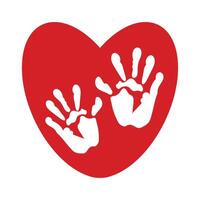 handprint paint color love isolated icon vector