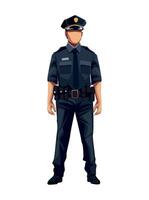 police standing front view illustration isolated vector