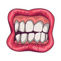mouth pop art and teeth isolated icon vector