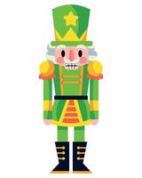 christmas nutcracker in green uniform illustration vector