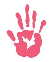 handprint paint color pink isolated icon vector