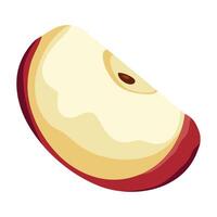 slice apple fruit isolated icon vector