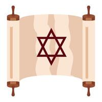 yom kippur jewish scroll isolated icon vector