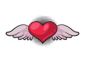 Heart with wings icon illustration vector