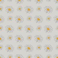 Abstract Daisies Seamless Pattern Design vector