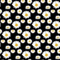 Daisy Field in Artistic Representation Seamless Pattern Design vector