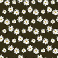 Raining Daisies Seamless Pattern Design vector