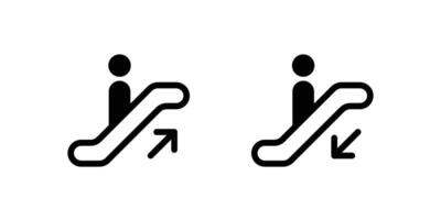 Escalator Signs Set. Escalator icon set. Escalator Up and Down icons. vector
