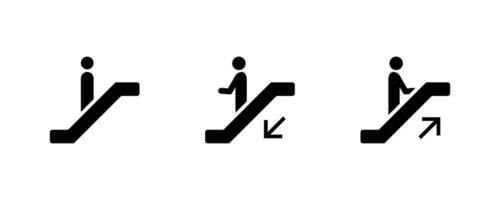 Escalator Signs Set. Escalator icon set. Escalator pictogram. vector