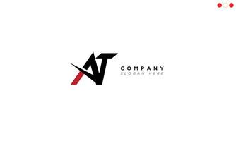 AT Alphabet letters Initials Monogram logo vector