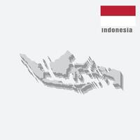 3D map of Indonesia with separated sections on a white background vector