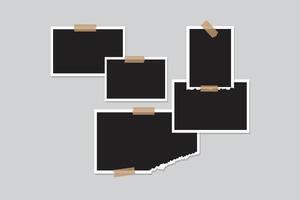 Abstract photo frames collage art template background design vector