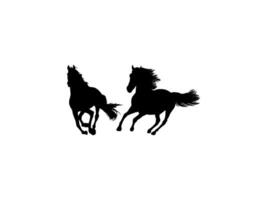 Pair Horse Silhouette, flat style, can use for Logo Gram, Art Illustration, Emblem, Pictogram, Apps, Website or Graphic Design Element vector