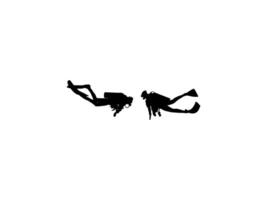 Silhouette of the Diving, Flat style, can use for Logo Gram, Sticker, Pictogram, Website, Apps, Diving Illustration or Graphic Design Element vector