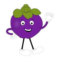 Mangosteen Character with Fists on Hips vector