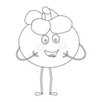 Mangosteen Fruit Character in Action Pose vector