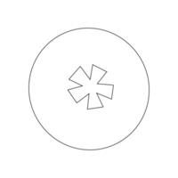 Simple sketched mangosteen icon design vector