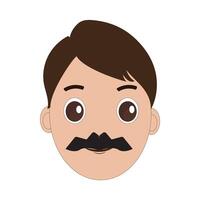 Minimalist Design of a Cartoon Face with Mustache vector