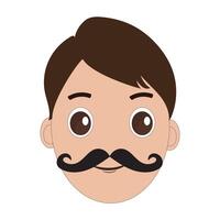 Cartoon Character Design of a Mustached Man vector