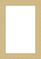 square gold ancient Russian ornament. Slavic rectangle, border, frame. Painting of the royal chambers. vector