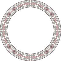 colored round Yakut ornament. Endless circle, border, frame of the northern peoples of the Far East. vector