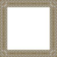 golden and black square Yakut ornament. An endless rectangular border, a frame of the northern peoples of the Far East. vector