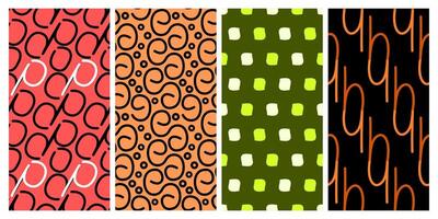a collection of seamless patterns with an abstract theme that is rich in artistic value and attractive. suitable for application to fabric, paper, or displayed digitally vector