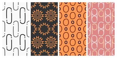 a collection of seamless patterns with modern and attractive themes. suitable for application to fabric, paper, or displayed digitally vector