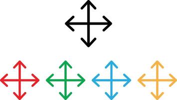 Colorful move icon set in different colors . Adjustment icon vector