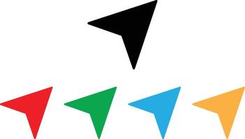 Colorful navigation icon arrow set in different colors . Cursor icon . Navigator pointer icon vector