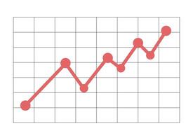 Rising up data points line chart against grid pattern black and white 2D line object. Increase profits sales. Economy statistics isolated clip art outline item. Monochromatic spot illustration vector