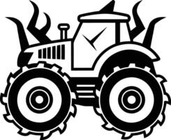 monster tractor line art illustration vector
