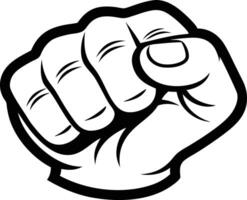 full fist simple line art silhouette vector