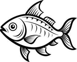 fish line art work with white background vector